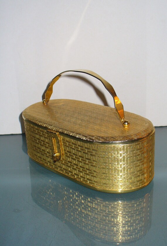 Dorian Continental Gold Metal Purse Made in Italy - image 3
