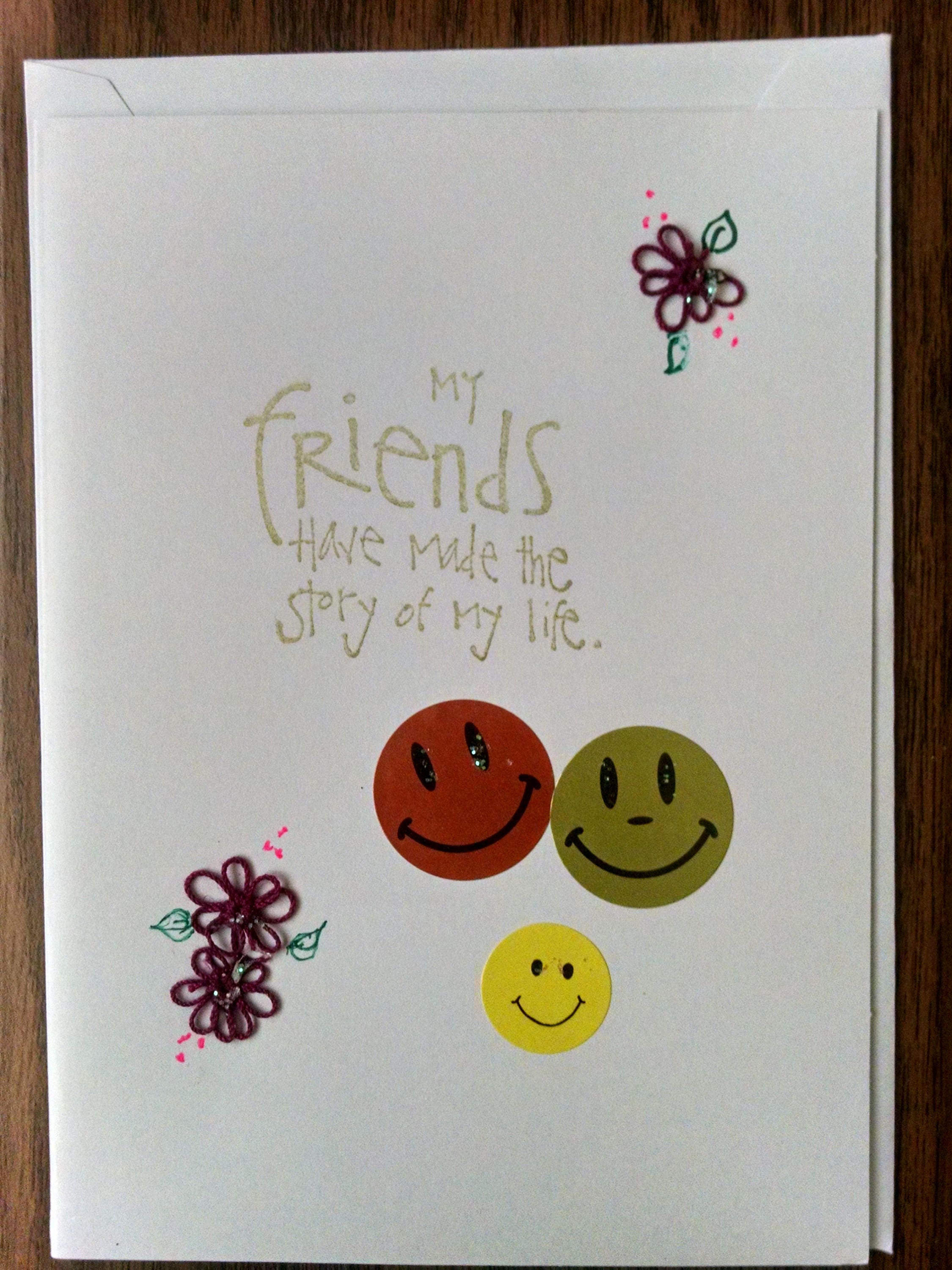 4 Cheerful Smiley Face Note Cards FEATURING Hand Tatting..blank Inside ...