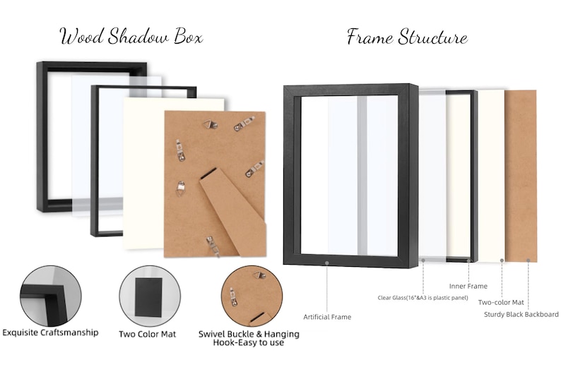 Personalized Shadow Box Frame, Custom Engraved Deep Wooden Display ...