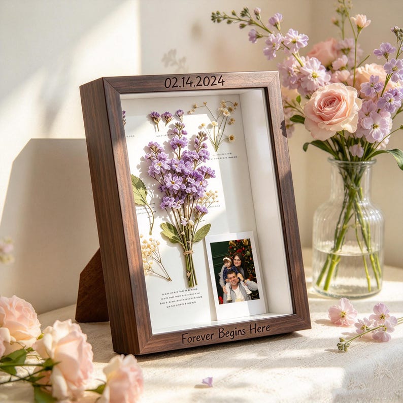 Handmade Shadowboxes Personalized Shadow Box Frame, Custom Engraved Deep Wooden Display ...