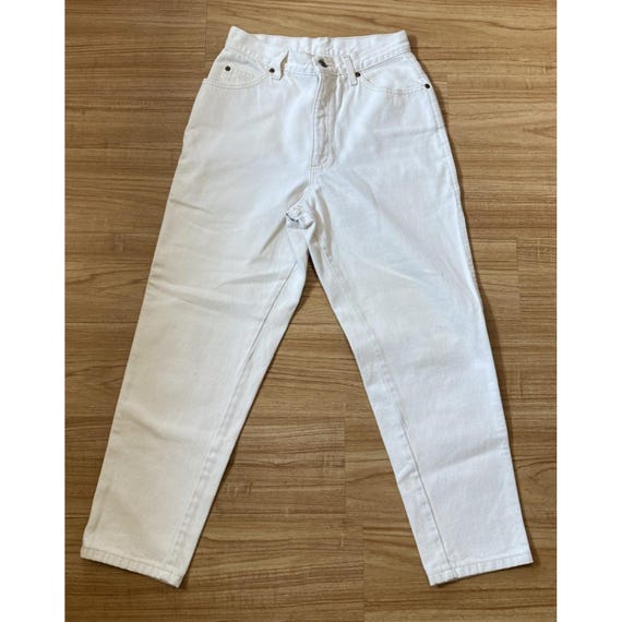 Land's End, Lands End Womens 6P White High Rise Tapered Leg Mom Jeans Made in USA 1997 Y2K