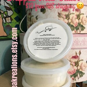 Whipped Shea Butter Cream, 8 oz Natural Sealant,Dry Skin Conditioner, Hair Growth, Homemade Recipe, Coconut Oil Added image 3