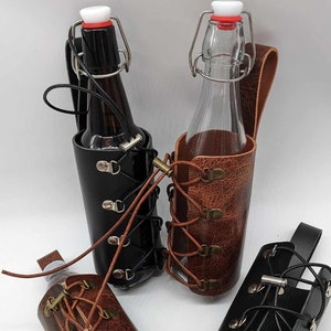 Leather Water Bottle Holster Adjustable