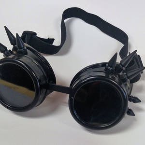 Black Spiked Steampunk Goth Goggles