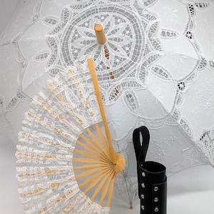 Black Leather Parasol and Fan Holster immagine 3