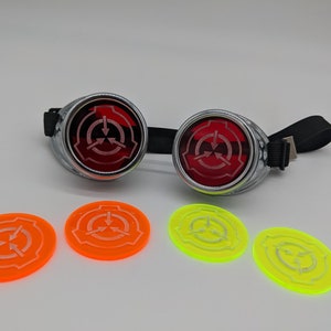 SCP Foundation Goggle Lenses Punk Goth Cosplay Secure Contain Protect S.C.P.