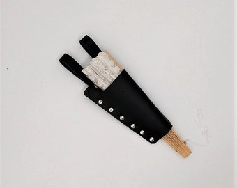 Black Leather Lace Fan Holster