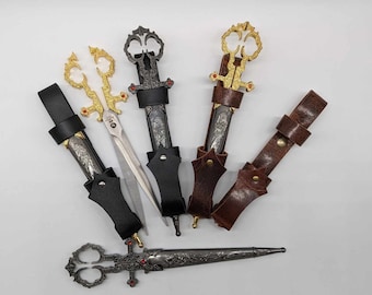 Leather Boddice Dagger Scissor Holster