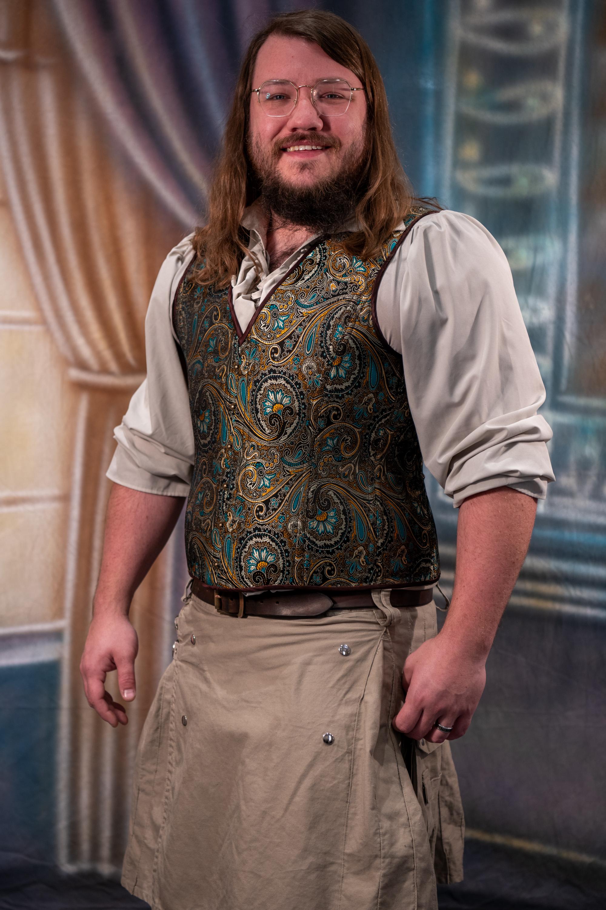 Copper & Teal Paisley Brocade Masculine Men's Corset Vest - Etsy