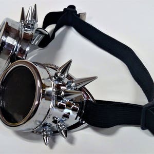 Silver Spiked Steampunk Goth Goggles