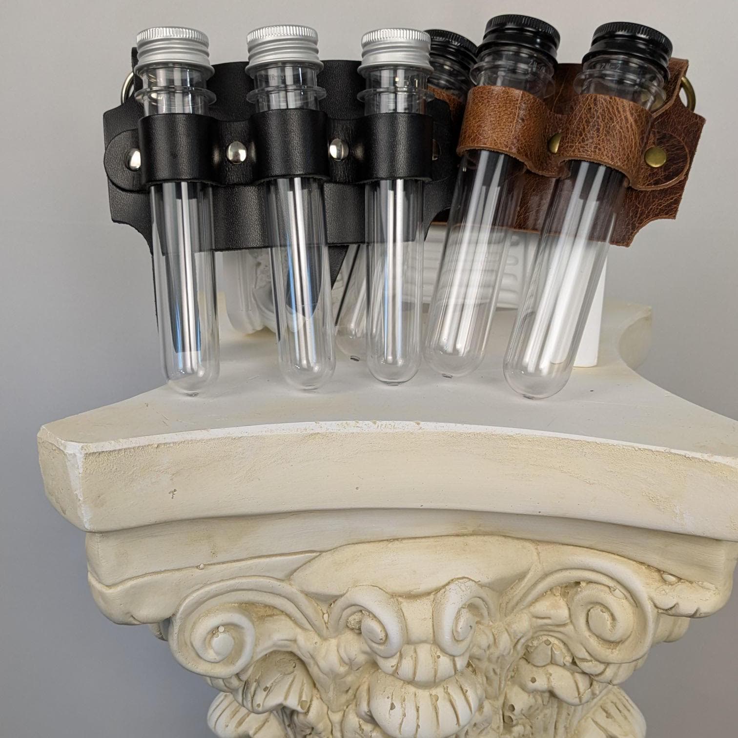 Leather Acrylic Test Tube Vial Holster