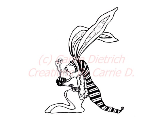 Coniglio Di Arte Disegno Di Coniglio Arte In Bianco E Nero Penna E Inchiostro Coniglio Penna E Inchiostro Arte Pattern 5 X 7 Stampa Darte