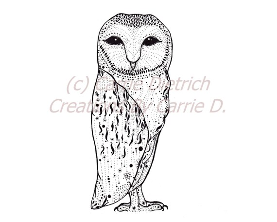 Sowa Sztuka Rysunek Sowa Sowa Ilustracji Pióro I Atrament Rysunek Sztuka Czarno Białe Rysunek Sztuka Sowa Zabawy Tuszem Atramentu Sztuki