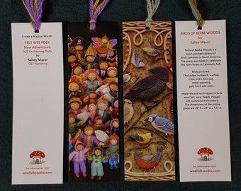 4 Bookmarks - mixed set of Birds and Wee Folk