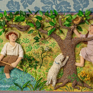 4 Cards - Mary Had a Little Lamb - apple tree