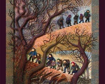 DISPLACED, traveling refugees - 18 x 24 Printed Poster