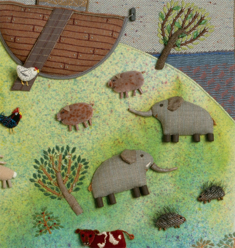 Noah's Ark 18 x 24 Poster reproduction of fabric relief embroidery image 5