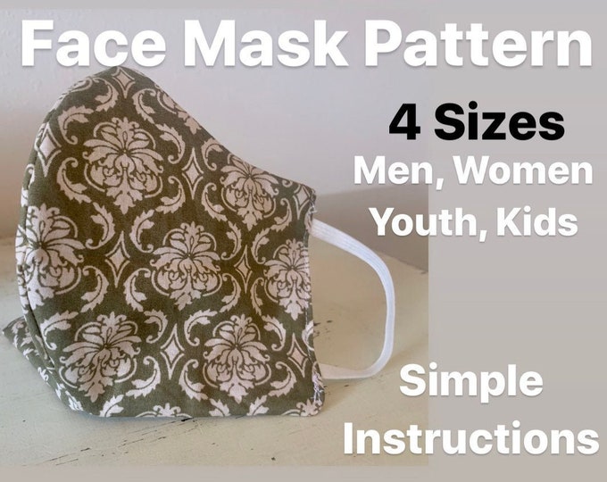 Face Mask PDF Pattern - Mask Pattern - Easy Mask Pattern - DIY Mask ...