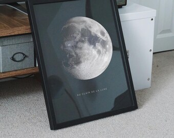 Decorazione murale minimalista con la luna, poster grafico con la luna, decorazione moderna per la casa, download digitale