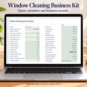 Window Cleaning Business Spreadsheet Kit | Quote Calculator, Job Tracker and Worker Pay | Excel and Google Sheets