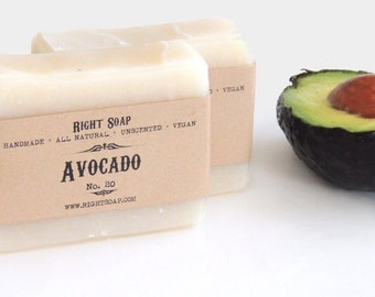 Avocado Soap | Natural Soap  for Dry Skin | Vegan Unscented Cold Process Soap