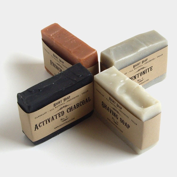 Detox Men Soaps, Unscented Vegan All Natural Handmade Soap | Valentine Gift for him