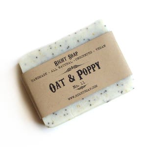 Oatmeal and Poppy Scrub Soap Bar, Exfoliating Soap for Sensitive skin, Natural, Unscented, Vegan,  Cold Process Soap,
Body scrub, 
Oat and Poppy scrub soap is facial and body bar soap for dry and sensitive skin. exfoliating, reduce cellulite,