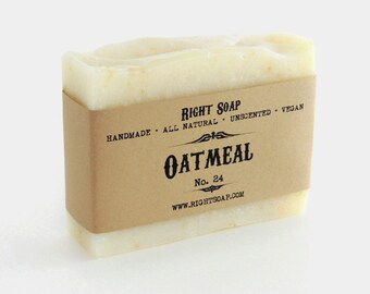 Oatmeal Scrub Soap for Sensitive Skin | Unscented Vegan Soap – 4.5 oz