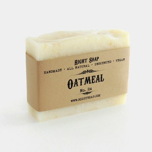 Oatmeal Scrub Soap for Sensitive Skin Unscented Vegan Soap 4.5 oz image 1