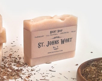 Saint Johns Wort Soap | All Natural Vegan Unscented | Cold Process Soap Bar