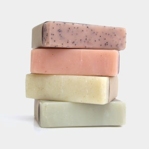 Set of 4 Natural Unscented Soap | Women Christmas Gifts Set Soap | Gift Set for Wife