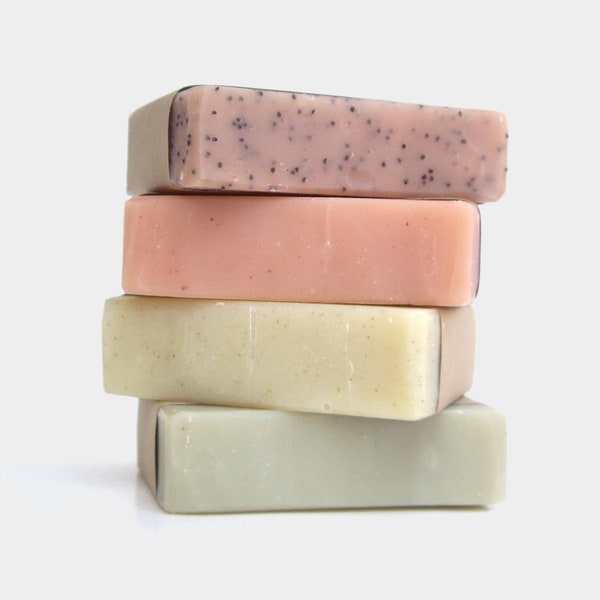 Set of 4 Natural Unscented Soap | Women Christmas Gifts Set Soap | Gift Set for Wife