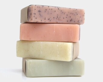 Handmade Vegan Soap Gift Set | Natural Unscented Soap (4 Bars)
