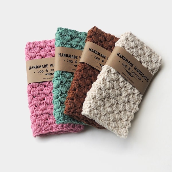 WASHCLOTH Cotton Women Gifts Crochet Washcloths Hostess Gift Stocking Stuffer Gift for Her Handmade Washcloth