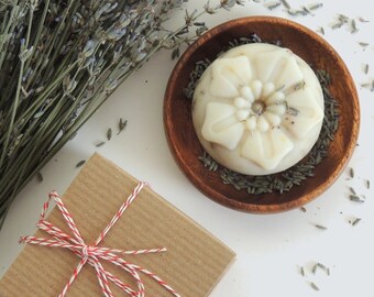 Unscented Lavender Flower Soap, Vegan Gift Box, Natural Herbal Soap
