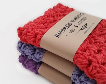 Handmade Crochet Cotton Washcloth – Socking Stufferfor her, Hostess Gift