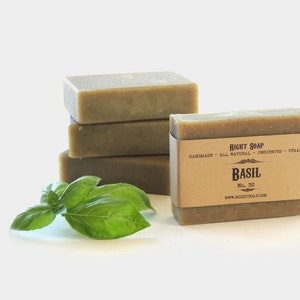 Basil Soap, Handmade Soap, Vegan Soap, Natural, Unscented Soap, Right Soap Basil Soap - All Natural Soap, Cold Process Soap, Sensitive skin Soap, Handmade Soap
Basil Soap is facial and body bar soap Soap for Normal  Sensitive skin