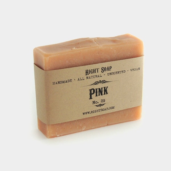 All Natural Pink Clay Soap | Detox Cleansing Facial and Body Soap | Cold Process | Unscented Vegan
