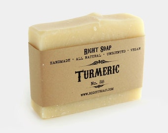 Turmeric soap - All Natural Soap, Vegan Soap, Unscented Soap, Handmade soap, Facial Soap, Cold process Soap