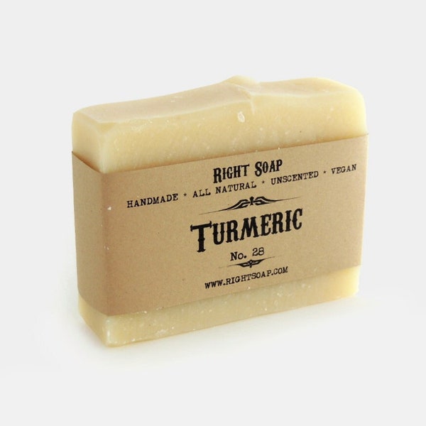 Turmeric soap - All Natural Soap, Vegan Soap, Unscented Soap, Handmade soap, Facial Soap, Cold process Soap