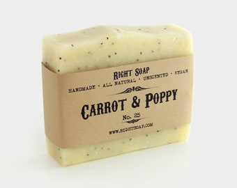Carrot & Poppy Scrub Soap: Exfoliating Soap Bar for Sensitive Skin
