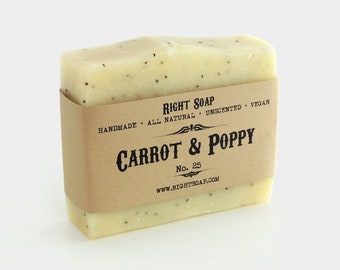 Carrot and Poppy Scrub Soap | Exfoliating Soap Bar for Sensitive Skin