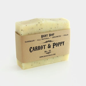 Carrot and Poppy Scrub Soap Exfoliating Soap Bar for Sensitive Skin image 1