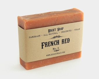 French Red Clay Soap | Vegan Detox Unscented Soap Bar