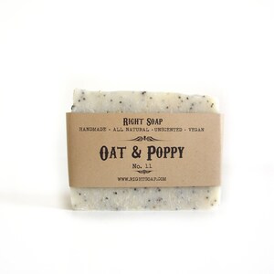 Oatmeal and Poppy Scrub Soap Bar, Exfoliating Soap for Sensitive skin, Natural, Unscented, Vegan,  Cold Process Soap,
Body scrub, 
Oat and Poppy scrub soap is facial and body bar soap for dry and sensitive skin. exfoliating, reduce cellulite,