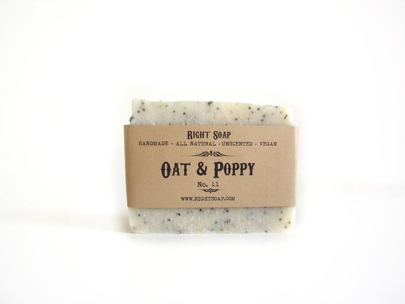 Oatmeal and Poppy Scrub Soap Bar, Exfoliating Soap for Sensitive skin, Natural, Unscented, Vegan,  Cold Process Soap,
Body scrub, 
Oat and Poppy scrub soap is facial and body bar soap for dry and sensitive skin. exfoliating, reduce cellulite,