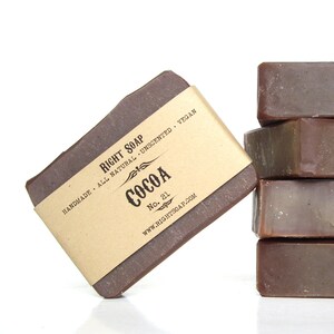 Cocoa Soap for Dry skin, facial and body bar soap for Dry Skin,
Cocoa Soap bar is Vegan, Unscented, All Natural, Handmade, Fragrance Free, Cold Process Soap best right soap