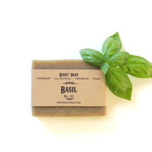 Basil Soap, Handmade Soap, Vegan Soap, Natural, Unscented Soap, Right Soap Basil Soap - All Natural Soap, Cold Process Soap, Sensitive skin Soap, Handmade Soap
Basil Soap is facial and body bar soap Soap for Normal  Sensitive skin