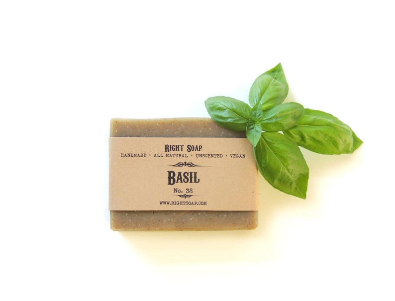 Basil Soap, Handmade Soap, Vegan Soap, Natural, Unscented Soap, Right Soap Basil Soap - All Natural Soap, Cold Process Soap, Sensitive skin Soap, Handmade Soap
Basil Soap is facial and body bar soap Soap for Normal  Sensitive skin