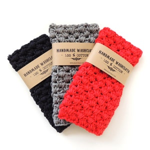 WASHCLOTH Handmade Crochet Cotton Wash cloth Stocking Stuffer Gift image 6